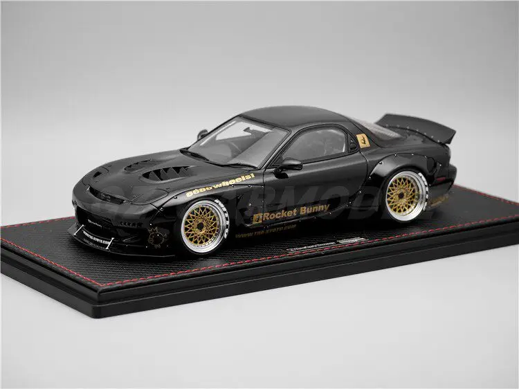 IG 1:18 Rocket Bunny RX7 FD3S Black IG1034 JDM Simulation Limited Edition Resin Metal Static Car Model Toy Gift