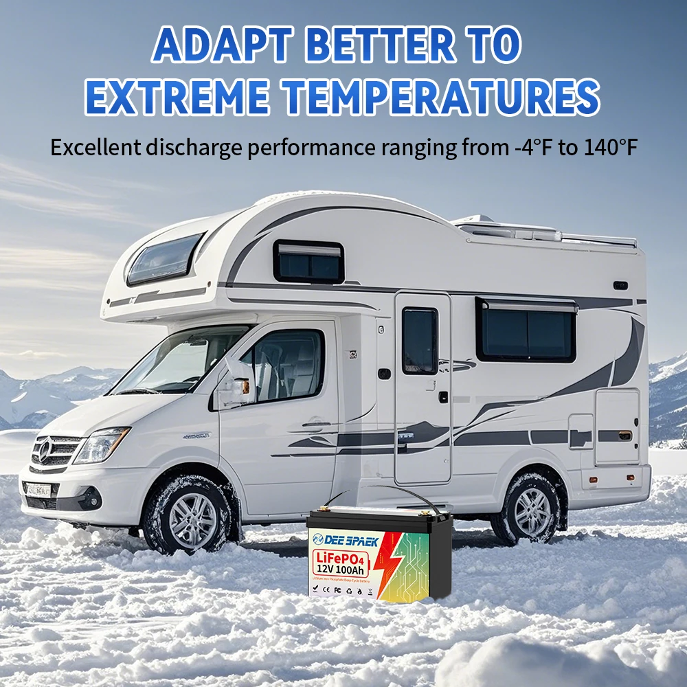 12V 100Ah Lifepo4 Lithium Battery 100A BMS for RV Solar Marine Trolling Motor Backup Power Group 31 Deep Cycle Lithium Batteries