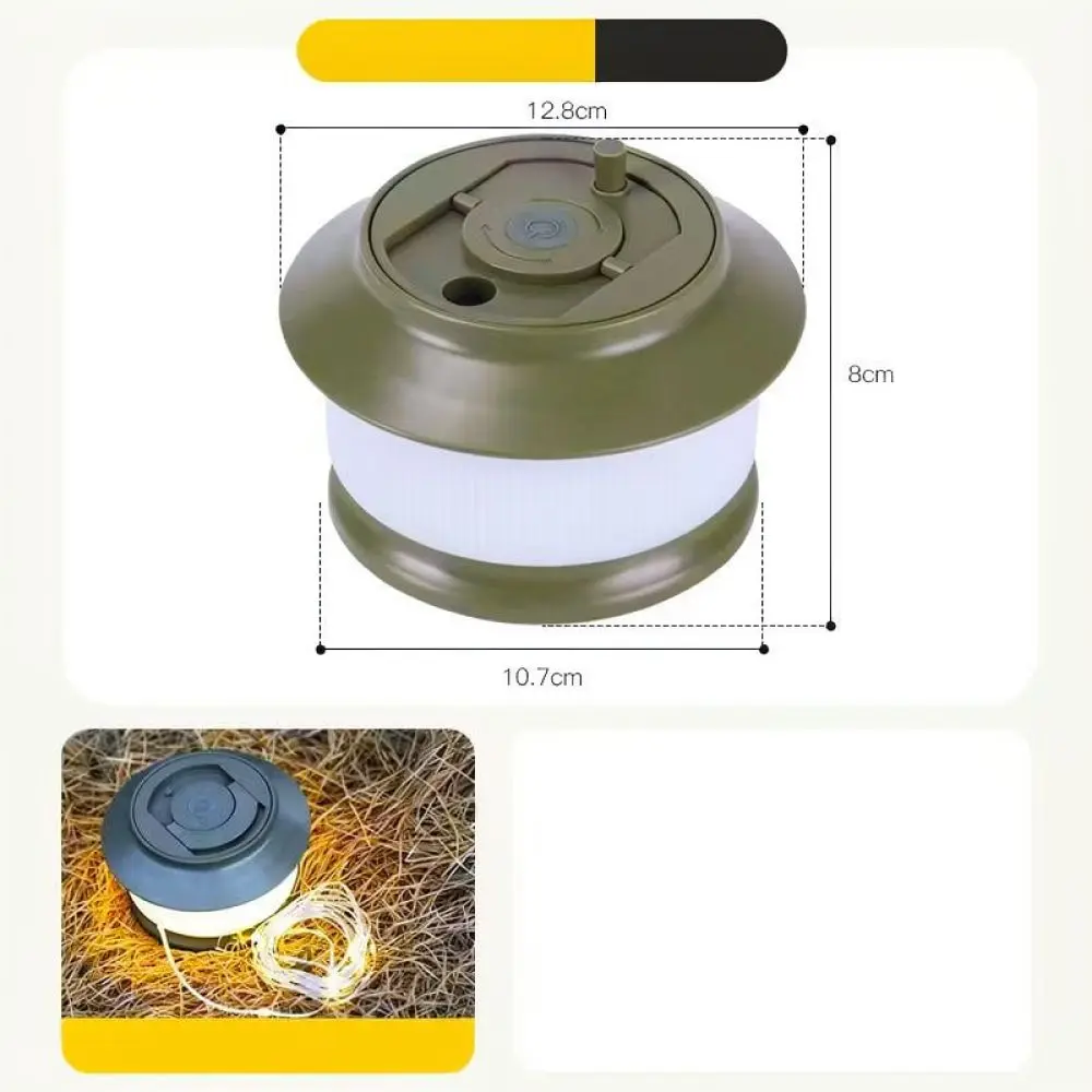 Portable Outdoor Camping String Light Retractable Tape Lamp Waterproof Atmosphere Lighting For Tent Hiking Garden Decoration