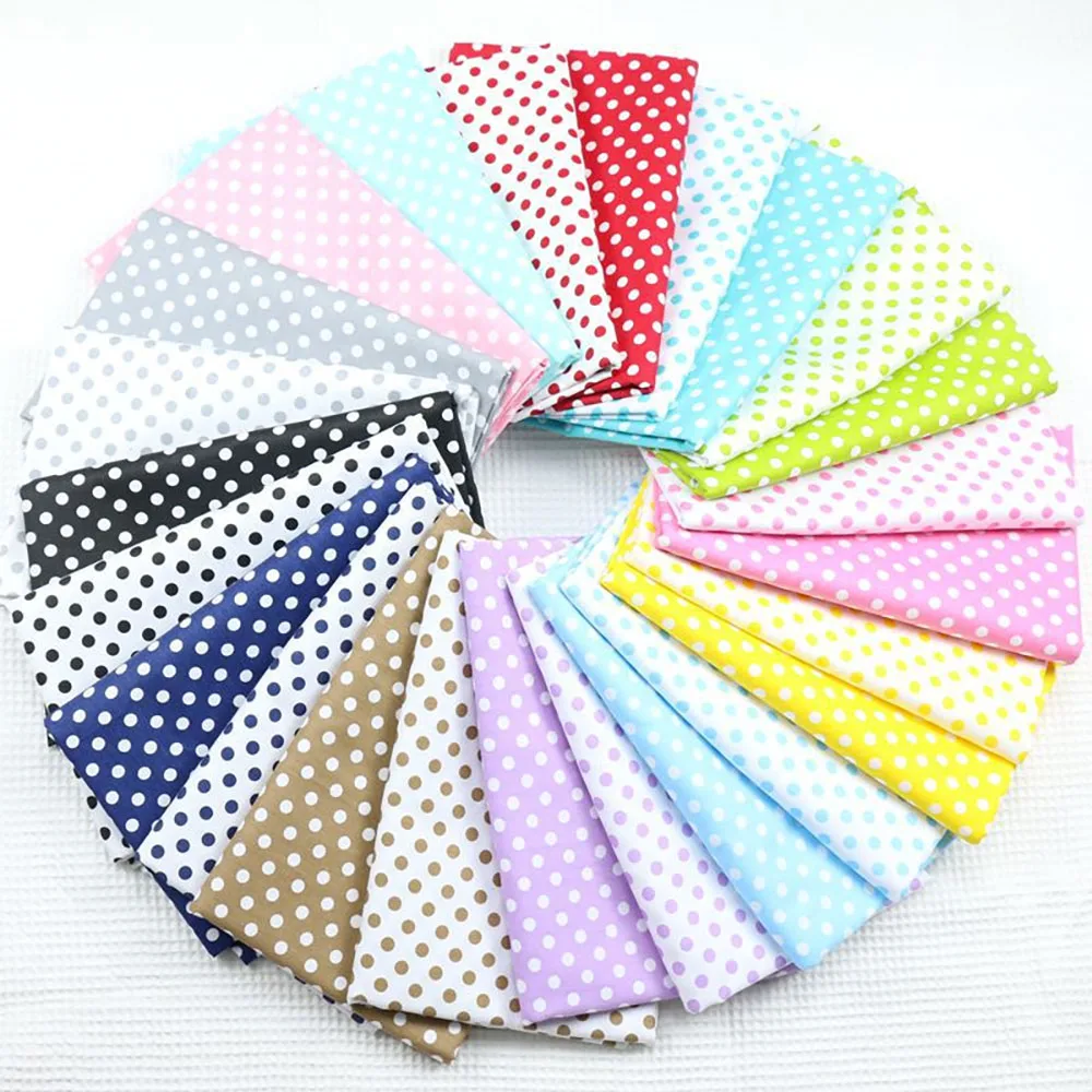 160x50cm Twill dot Printed Fabric 100% Cotton for DIY Clothing Little Skirt Quilt Cover Drawstring Bag Makeup Bag patchwork Make