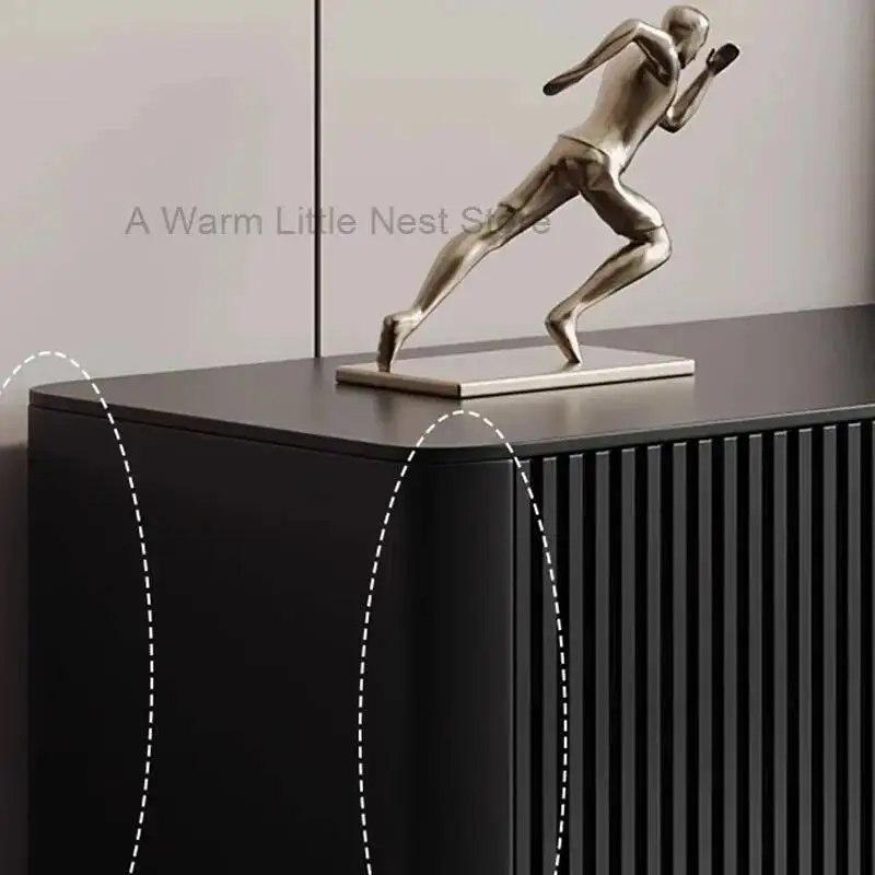 طاولة حفظ حديثة بسيطة باللون الأسود الصلب، خزانة تلفزيون خشبية، تصميم وحدات، أثاث عصري مدمج من Muebles Para El Hogar #6