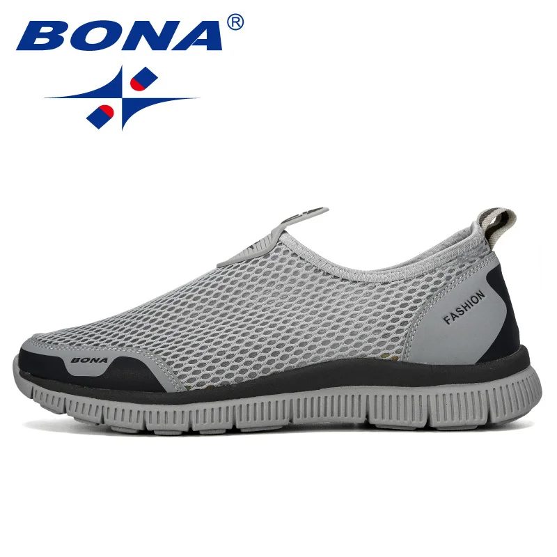 BONA Men Breathable Casual Shoes Krasovki Mocassin Basket Homme Comfortable Sneakers Shoes Chaussures Pour Hommes Mesh Shoe