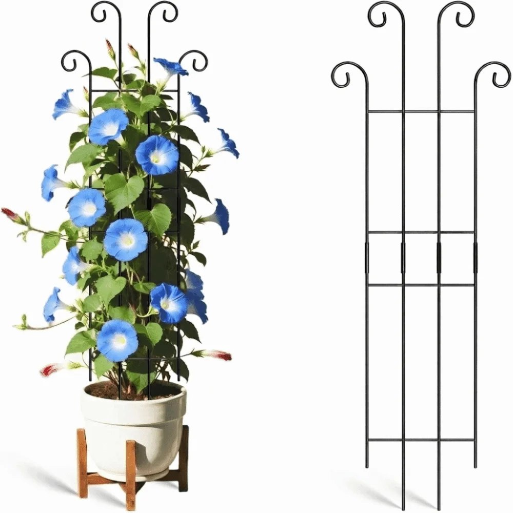 Metal Plant Trellis Sturdy Construction Rust Resistant Vertical Garden Support Space Saving Indoor Outdoor Use Pot Plant Support