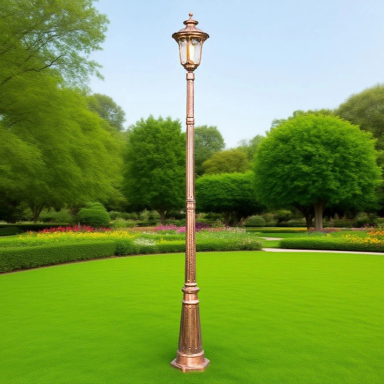 European Chinese lotus garden lamp outdoor waterproof corridor park single head street lamp outdoor villa landscape lamp ≈260CM