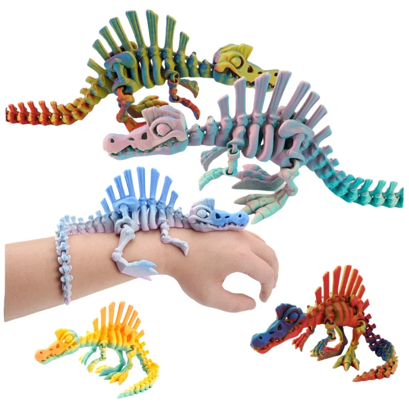

3D Printed Echinosaurus Dinosaur Movable Dragons Figurine Multi-Color Gift for Kids Birthdays Creative Home Decor