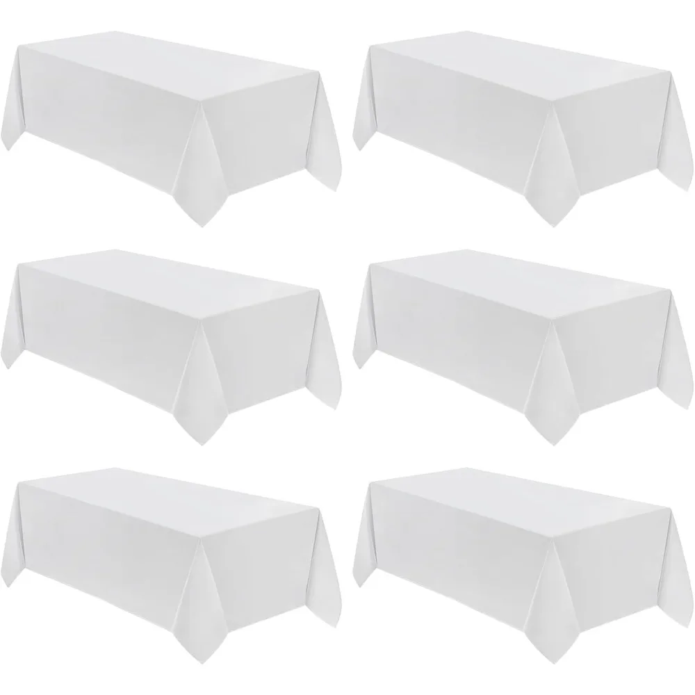 

VidaFete 6-Piece 90x132 Inch Rectangle Polyester Tablecloths, Stain and Wrinkle Resistant Dining Table Covers