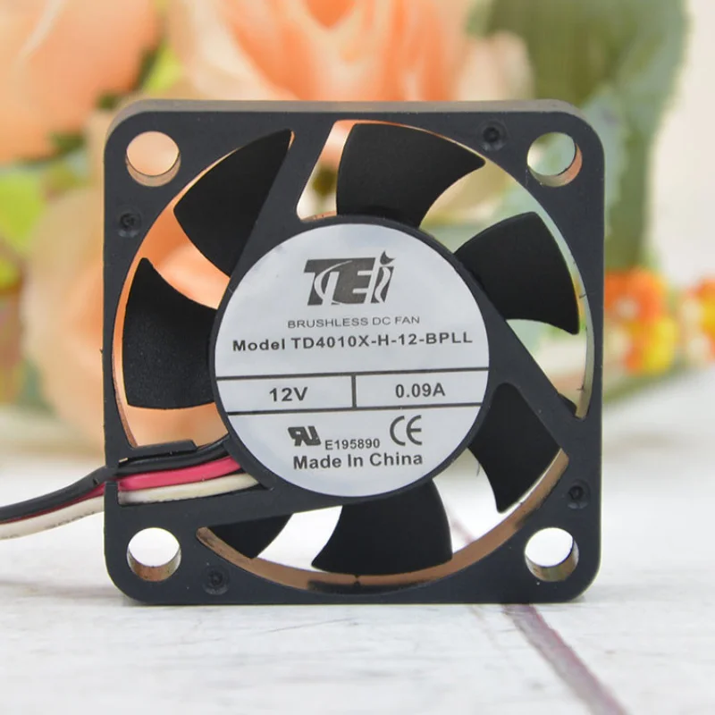 A+for TEI TD4010X-H-12-BPLL Cooling Fan 12V 0.09A 4CM 3-wire TD4010XH12BPLL New