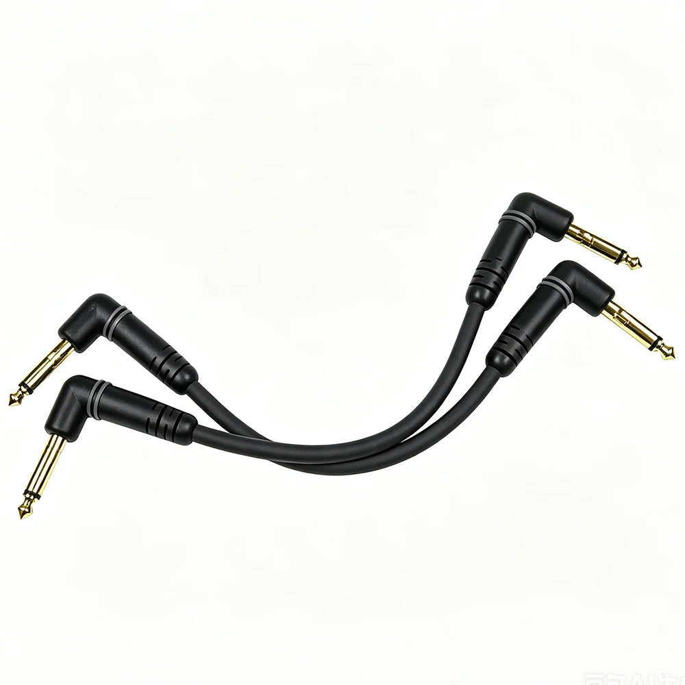 ▲ Planet Waves PW-PRA-205 15cm LL Patch Cable 2-Pack Guitar Instrument Patch Cable Right Angle Special Positive Connection Plugs