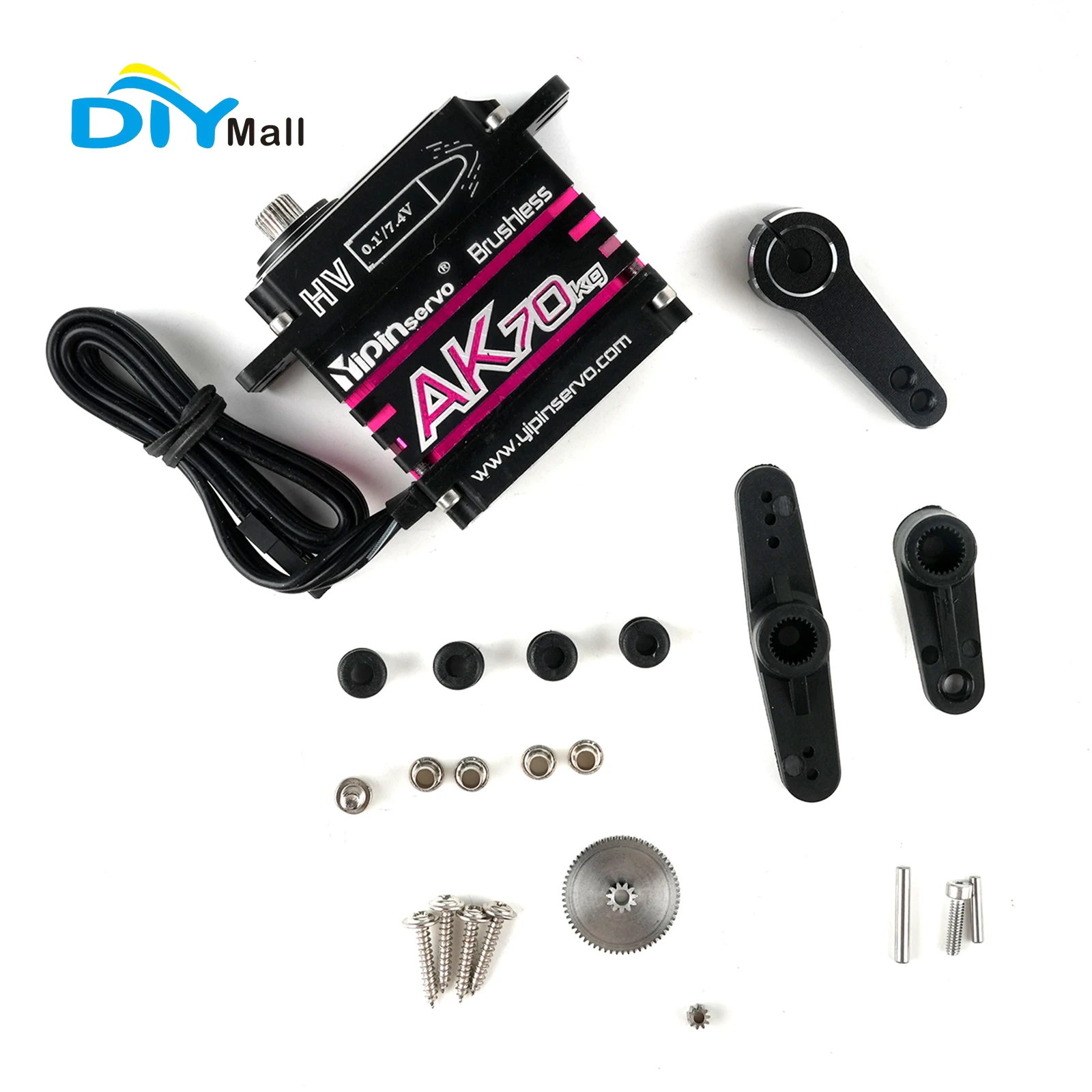 

AK70 High Torque Full Metal Digital Servo 7.4V 70kg Brushless Motor IP67 Waterproof 180 Degree Magnetic Coding