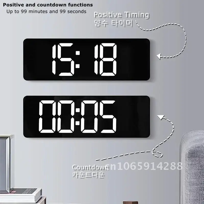 

16 13 Inch Large Wall Clock Remote Control Memory Electronic Clock LED 10 Clock Alarms Level Clock Brightness Dual Digital Table
