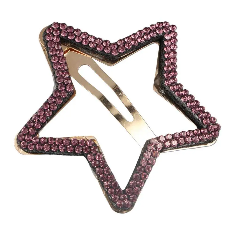 

Элегантный геометрический зажим со стразами и звездами BB \ Металлический Y2k Звезда Боковой зажим Пентаграмма Боковой зажим Полая заколка для волос Фотография