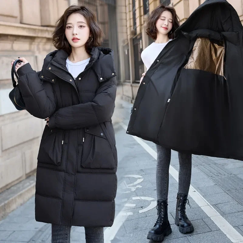 New Down Cotton Jacket Women Hooded Parkas Winter Padded Coat Thick Warm Loose Puffer Female Snow Outwear Clothes
