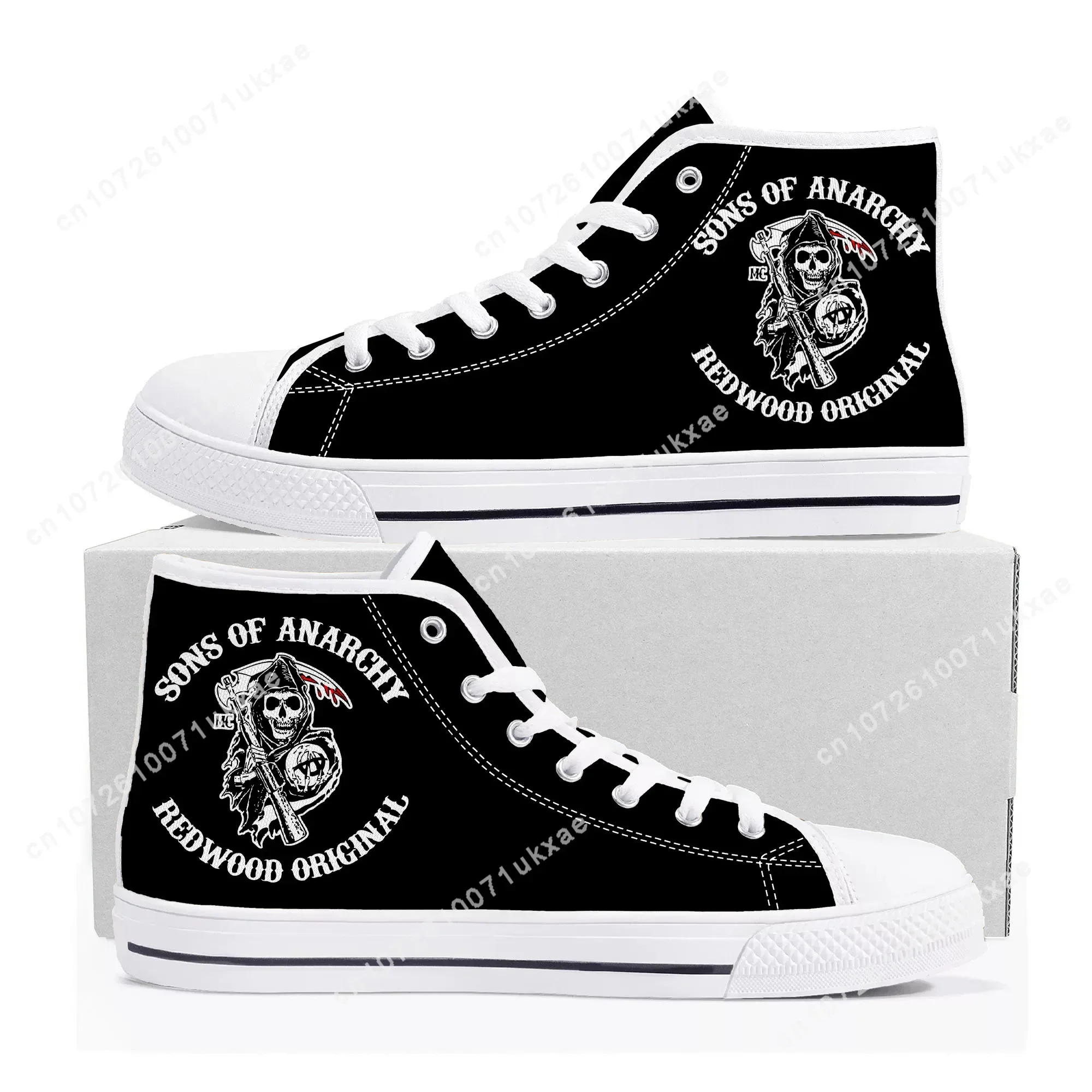 Sons Of Anarchy SOA-Zapatillas altas de lona para hombre y mujer, zapatos informales hechos a medida, calzado personalizado, alta calidad