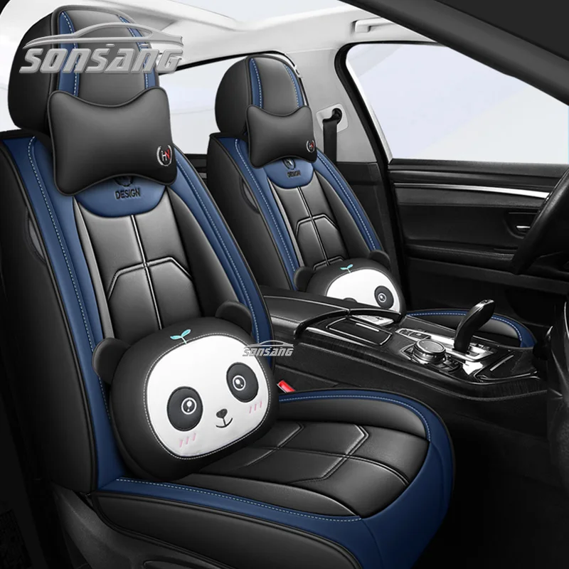 Waterproof leather car seat cover with backrest universal non-slip driver seat cover