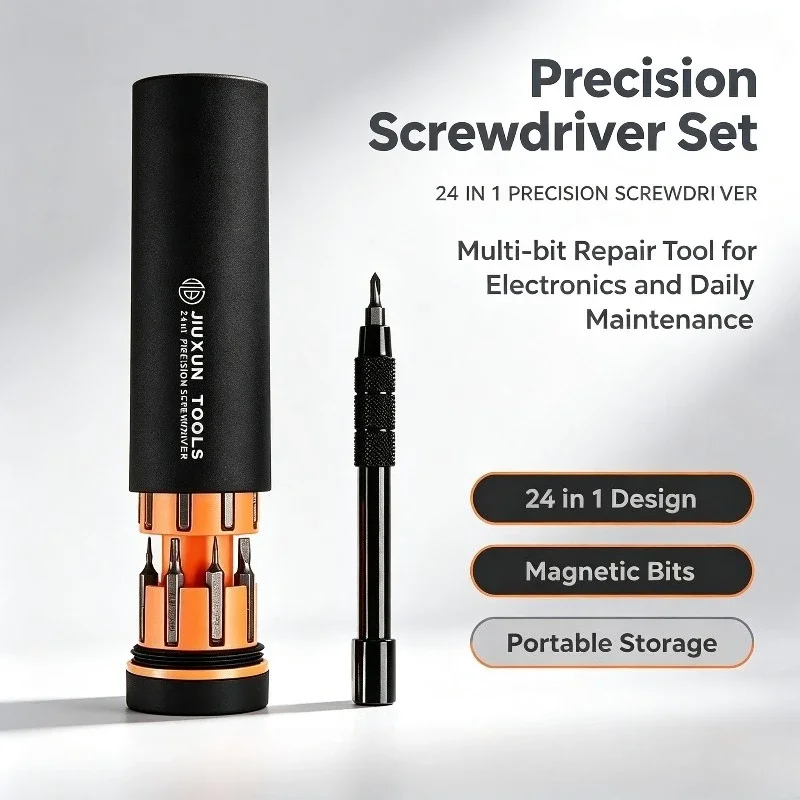 JIUXUN 18 in 1 Screwdriver Set Hidden Storage Multifunctional Replaceable Screwdriver Portable Home Maintenance Hand Tool
