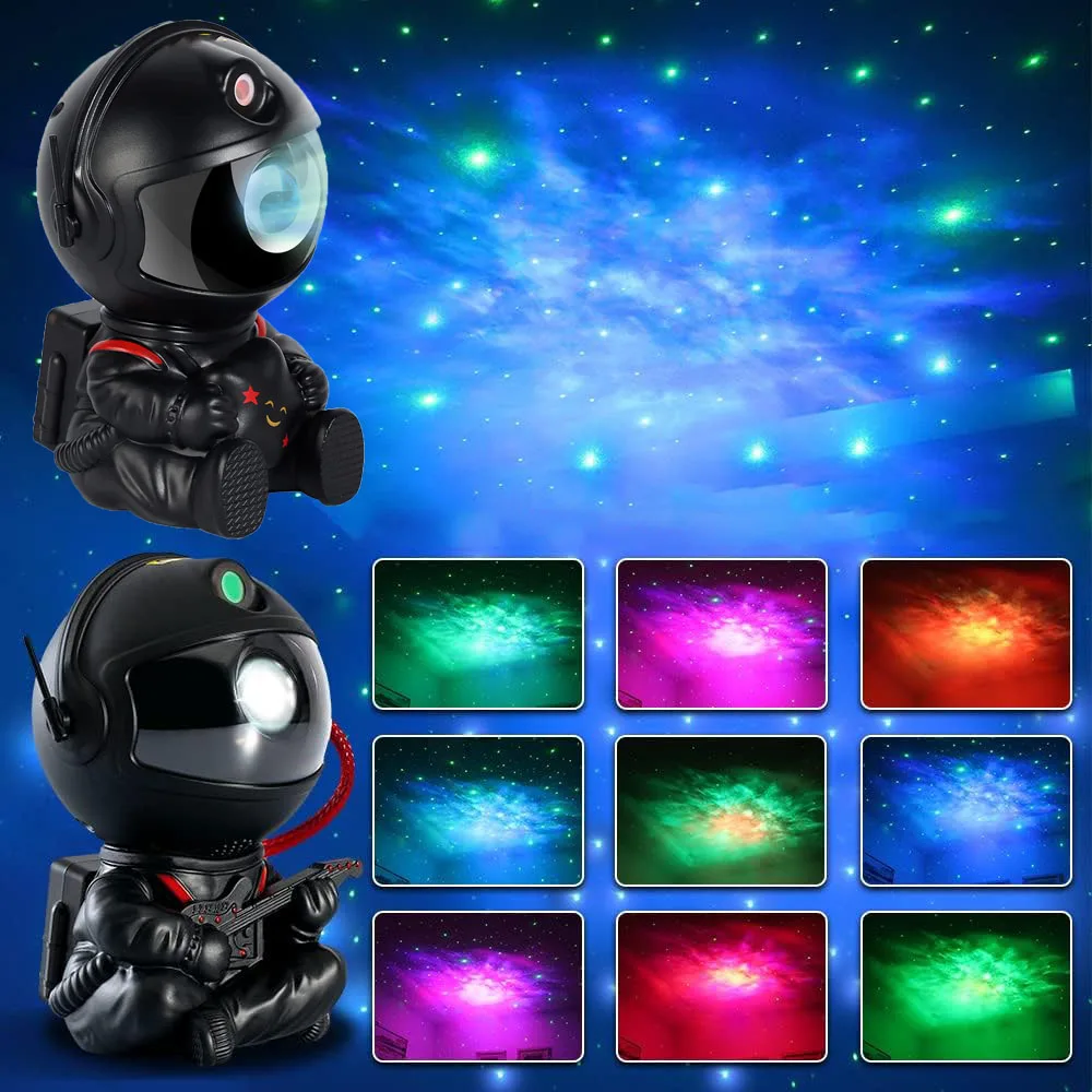 Remote Control Atmosphere Light Robot 360° Rotating Night Light Stepless Dimming Projector Night Lamp Net Red Selfie Light