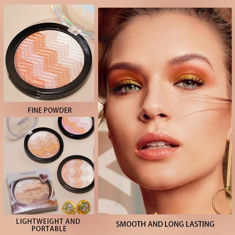 Four-color Baking Powder Eyeshadow Palette Lasting Shimmer Brighten Eye Shadow Long-lasting Waterproof  Eye Make Up.