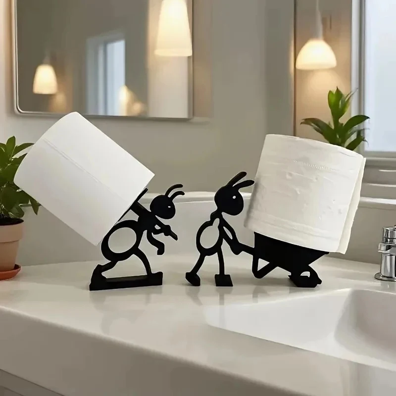Porte-rouleau de papier toilette 2 pièces, décoration de salle de bain, style animal mignon, minimaliste, pratique, organisateur de rouleaux de papier, cadeau de vacances