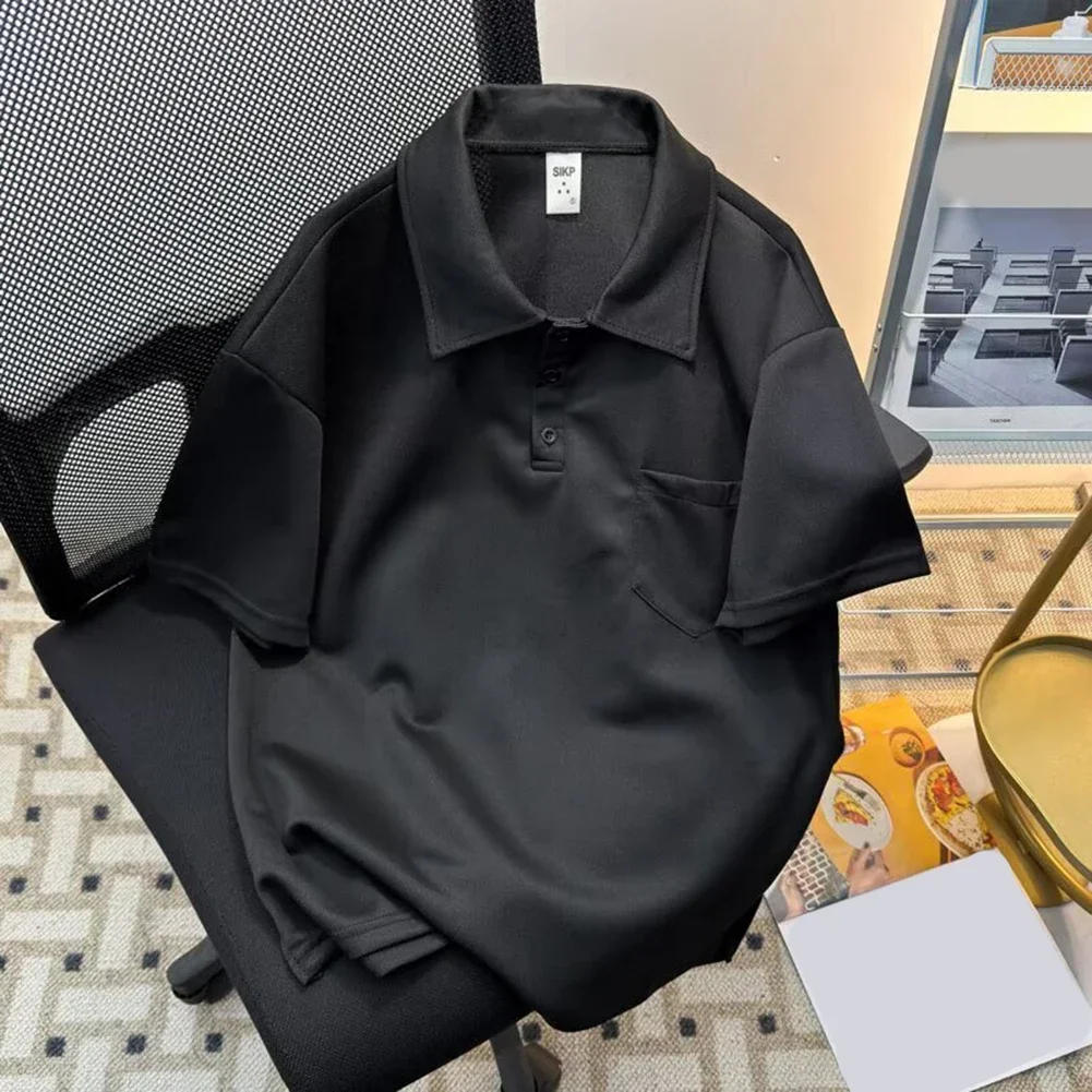 

Повседневная мужская летняя футболка 2XL, мужские повседневные летние топы, рубашка, повседневная модная рубашка с лацканами и вырезом обычной длины