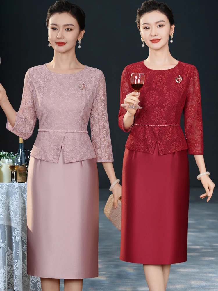 

Elegant Maternity Wedding Dress Slimming Fashionable Mommy Spring Summer High-End Dinner Party Dress Breathable Short Skirt