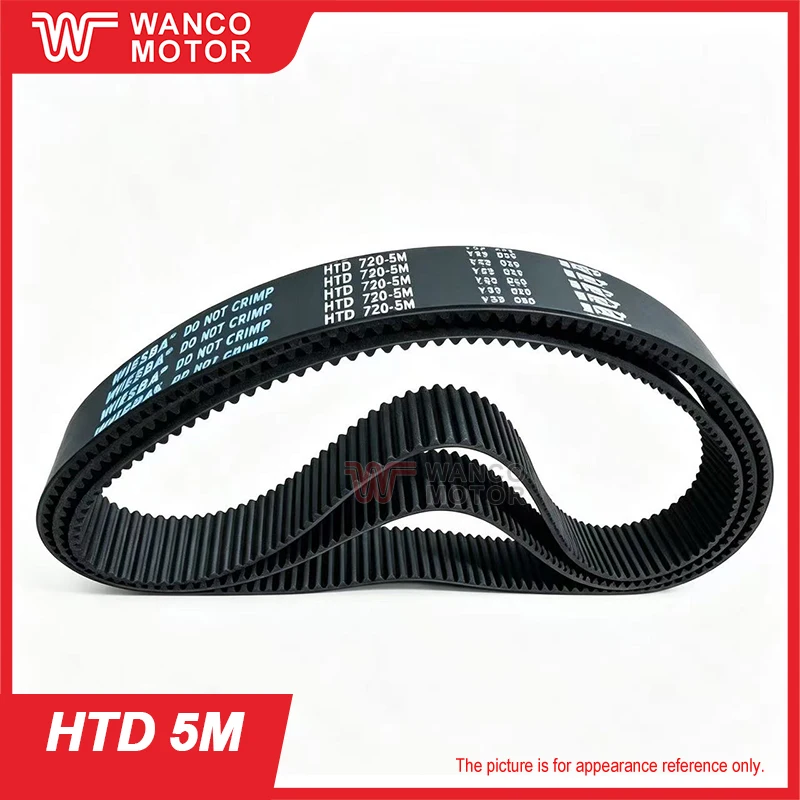 HTD 5M Rubber Timing Belt 25mm Width 5M Length Customizable for 1005-1290mm Teeth Count Industrial Belt for Power Transmission
