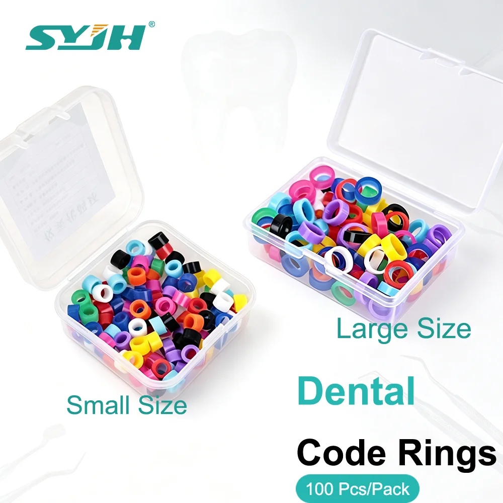 SYJH Dental 100Pcs/Box Silicone Code Ring Multi Color Identification Circle Autoclavable Fit All Hand Instruments Dentistry Tool