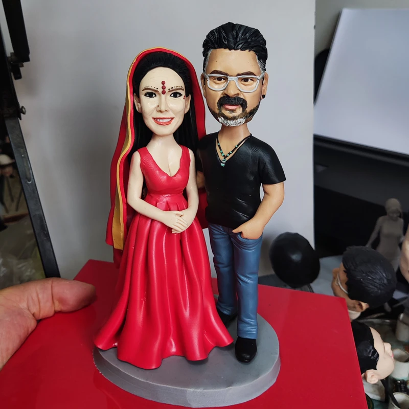 

IL615 Custom Wedding Dolls Handmade Bride Indian Couples Figures Friends Girlfriend Birthday Anniversary Lifestyle Gift