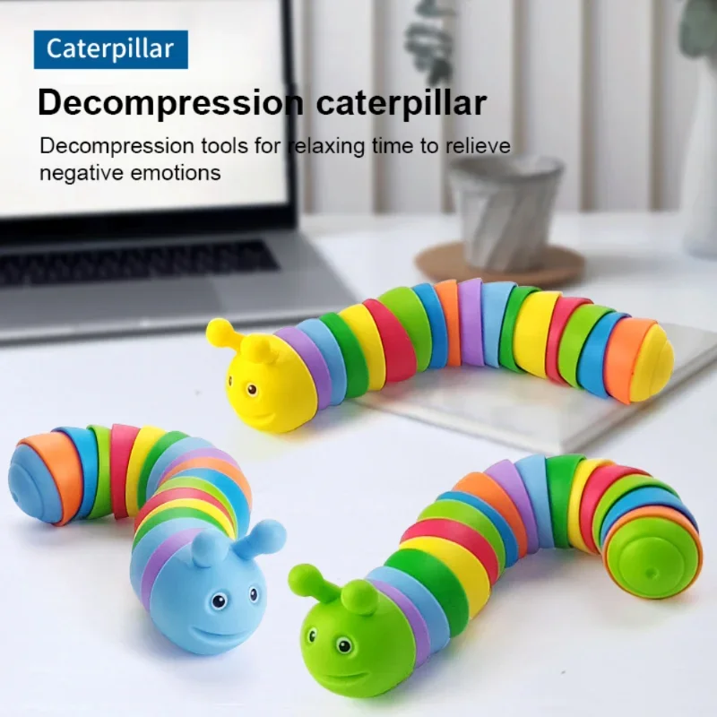 Colorful Jointed Caterpillar Sensory Toy Killing Time Relieving Stress Above Crawling Toys Decompression Puzzle Caterpillar