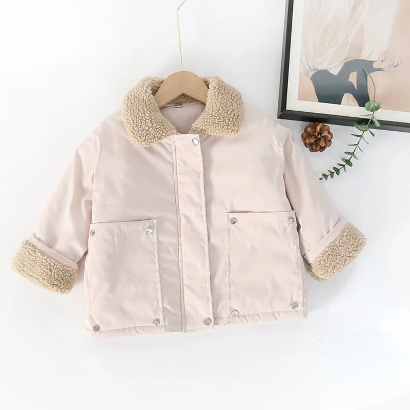 Cotton Boys\' Jacket Suede Collar Coat Thickened Padded Jacket Thickened Winter Cotton Padded Children\'s Clothing