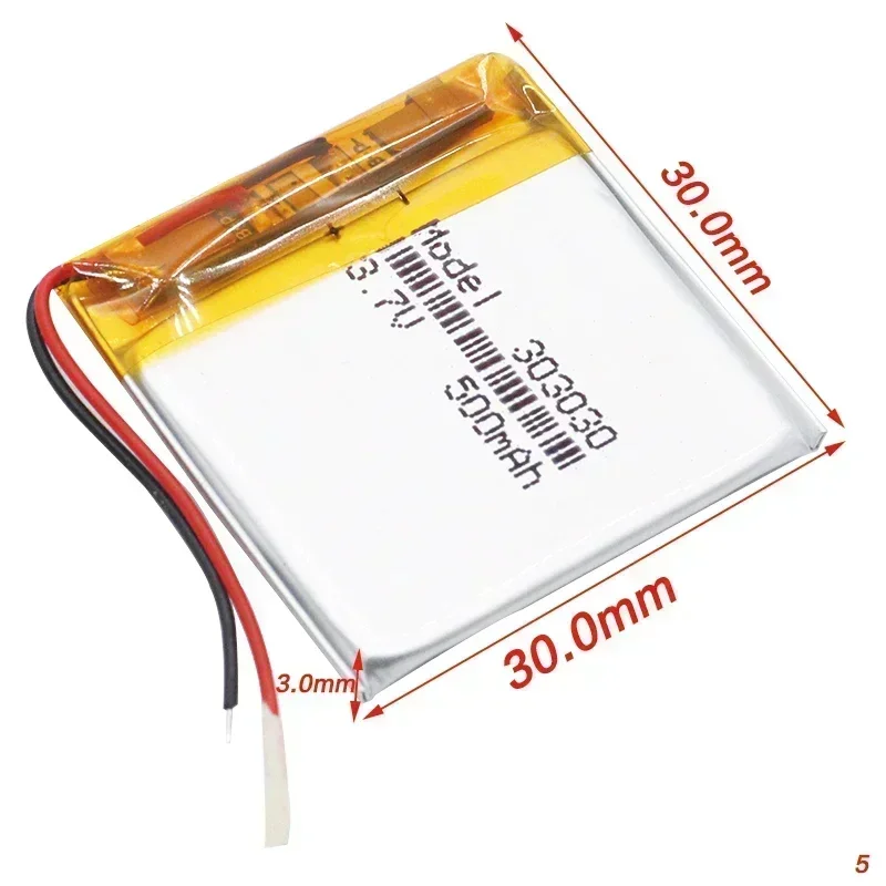 303030 Rechargeable 3.7V 500mAh Li-ion Lithium Battery Lithium Polymer Replacement Battery Lipo For MP3 MP4 GPS Medical Device