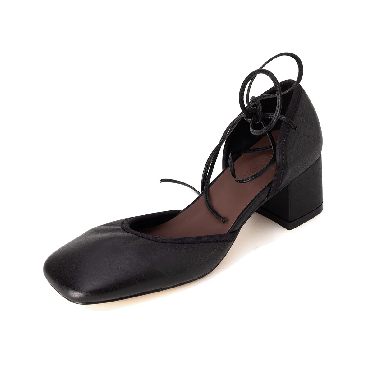 Arden Furtado Summer sheepskin Ankle strap Sandals Square toe Chunky heels Shallow Sandals Large size Closed toe Sandals