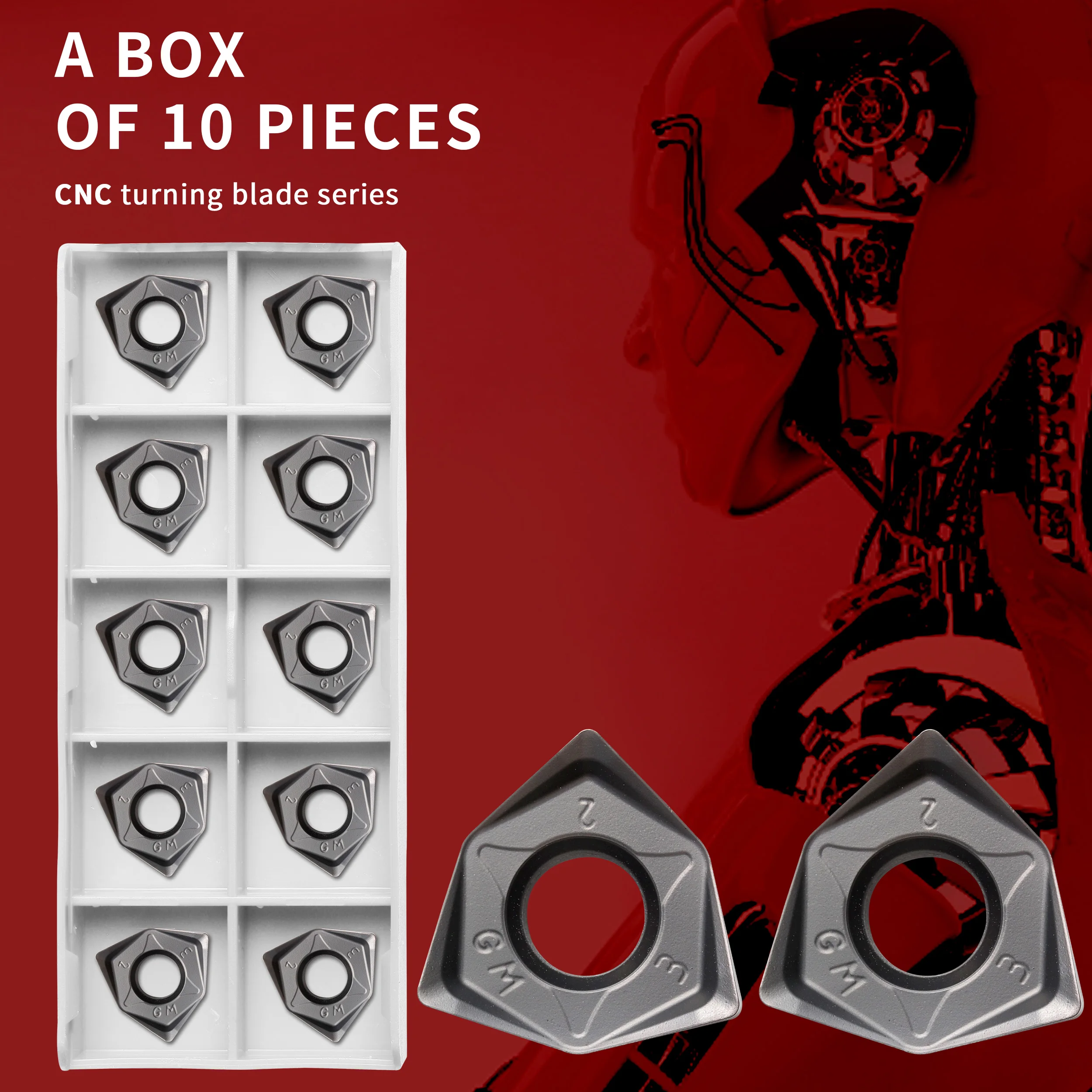 10Pcs WNMU080608EN-GM NK9018 CNC Lathe Milling Machining Turning Tool Carbide Insert Double Sided Hexagon Fast feed High Quality