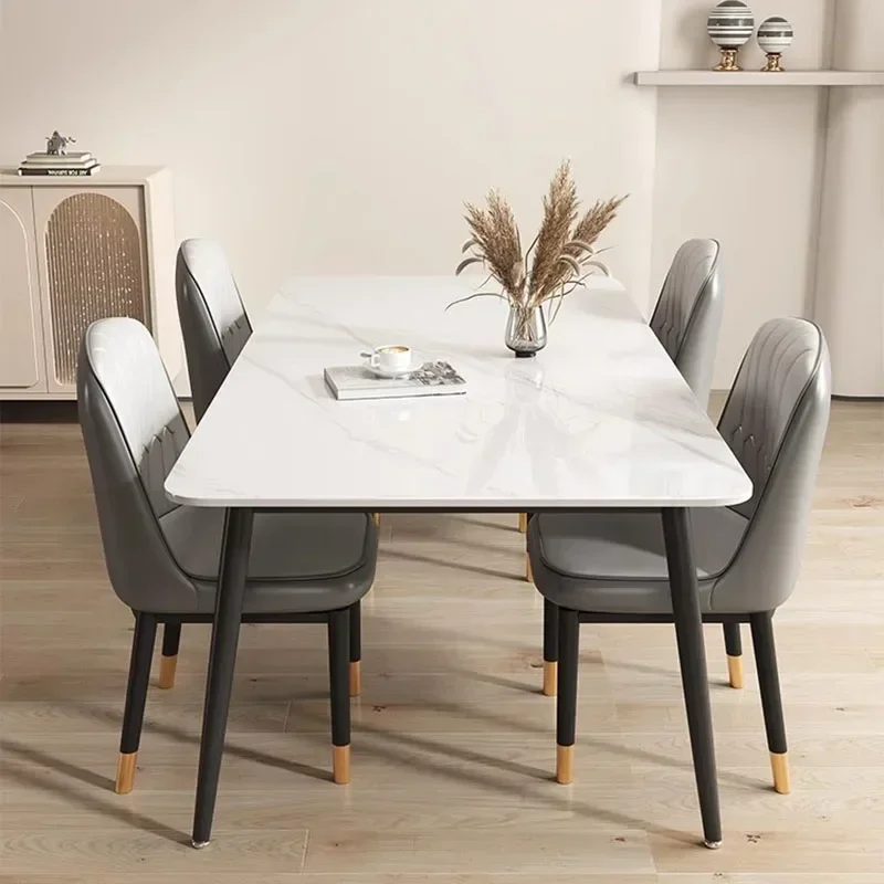 Design Luxury Dining Table Modern Living Nordic Minimalist Dining Table Rectangle Waterproof Set Sala Da Pranzo Home Furniture