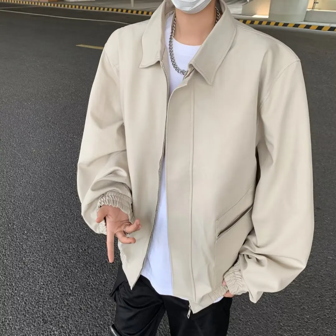 

Loose Men's Jaet Retro Collar Large Size 250 Pou Autumn Winter Youth Workwear Flight Coat Open Cardigan Outerwear