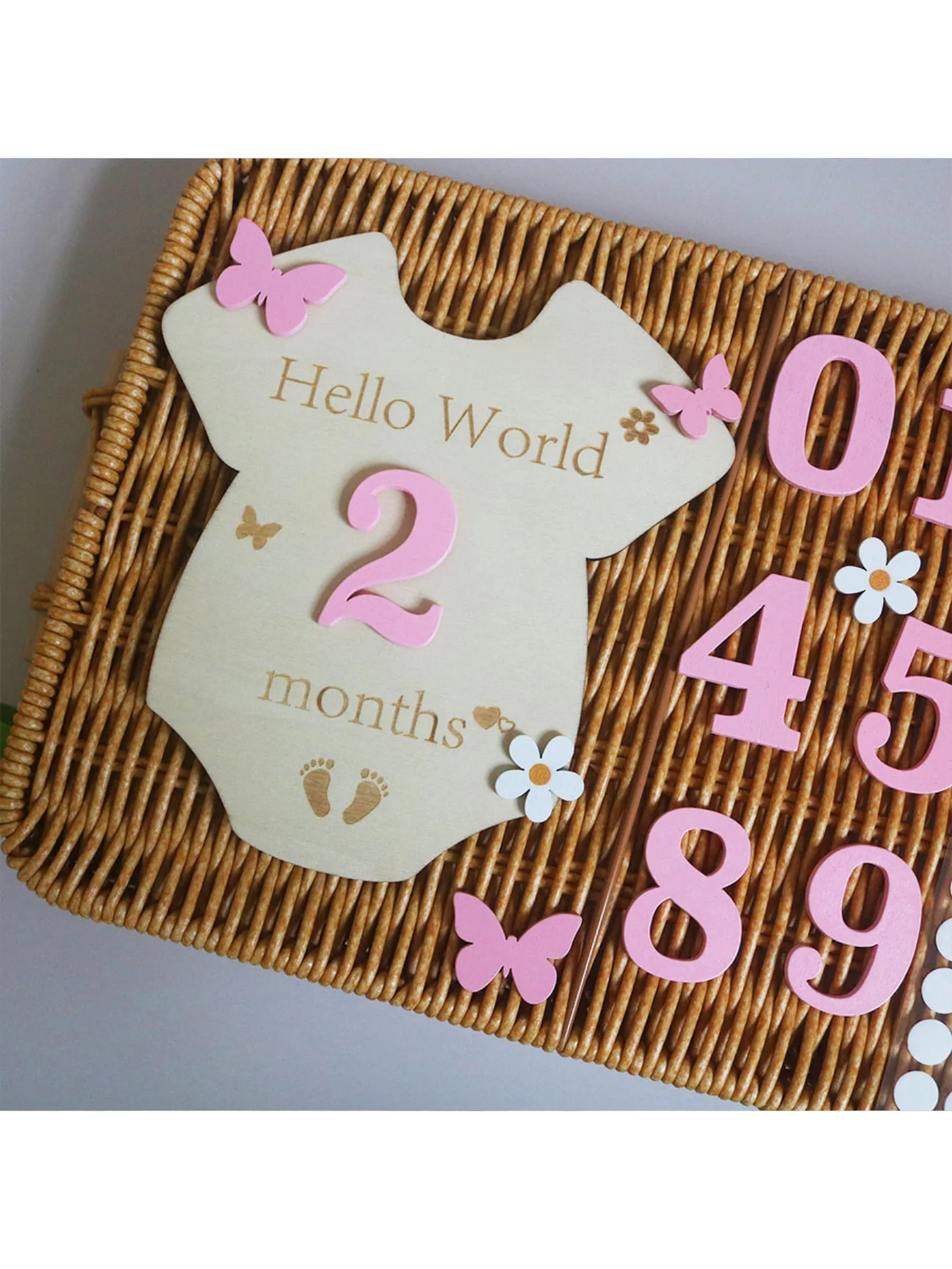 Wooden Milestone Baby calendar Take photos to commemorate the Growth Chip Baby Calendar Month