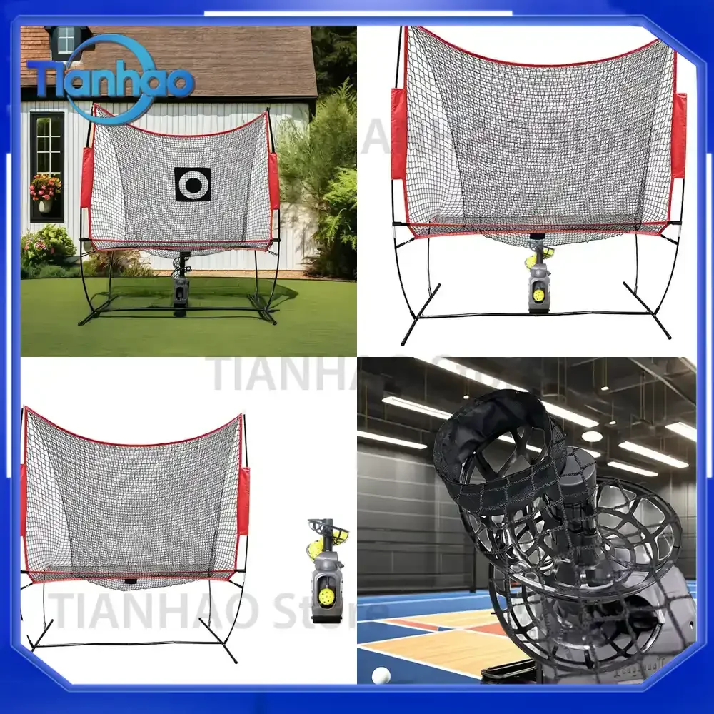 Durable Pickleball Tennis Padel Ball Target Net with Hit Return System Training Net and Launch Machine Set for All Standard