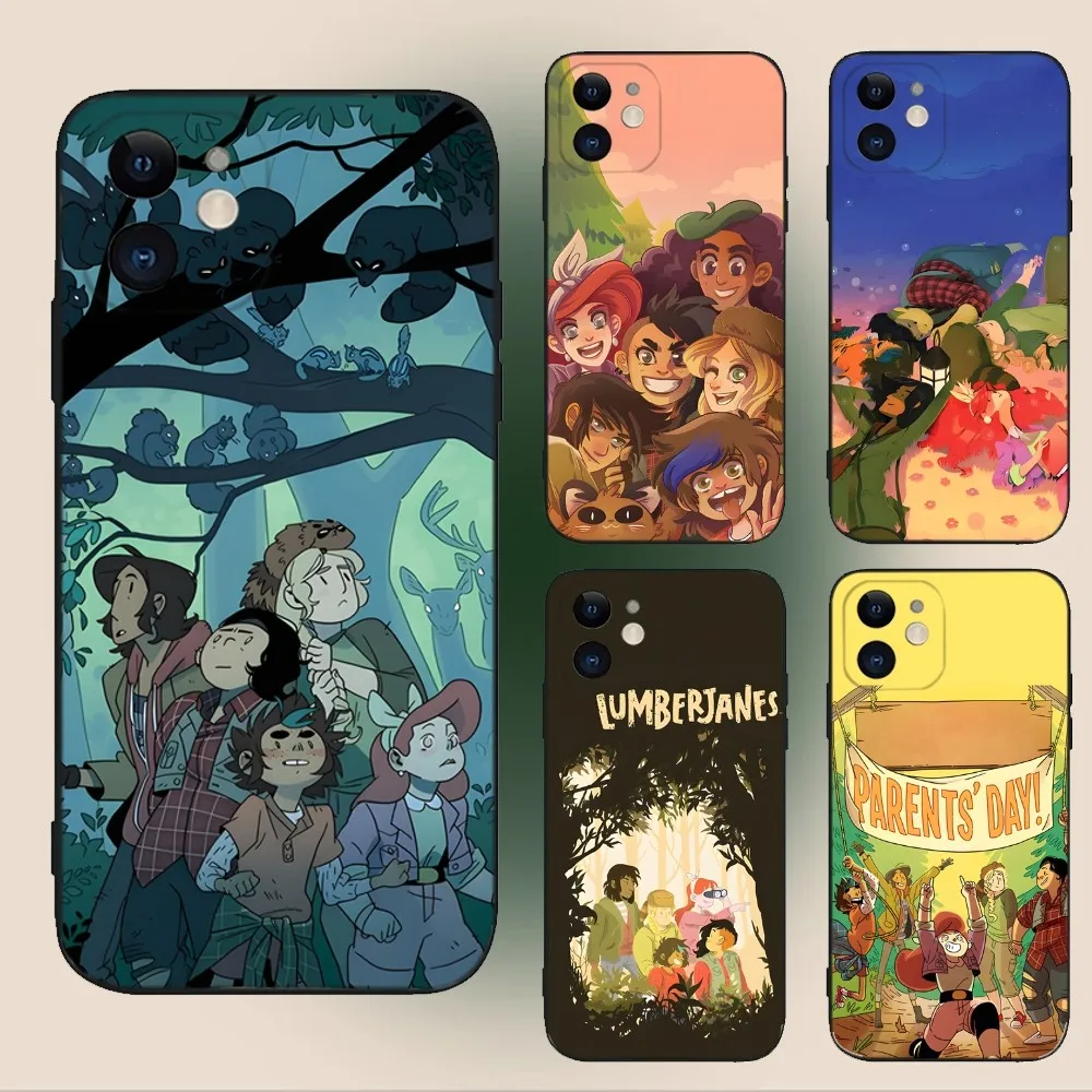 L-Lumberjanes Phone Case For iPhone 15,14,13,12,11,Plus,Pro Max,XS,X,XR,SE,Mini,8,7 Soft Silicone Black Cover