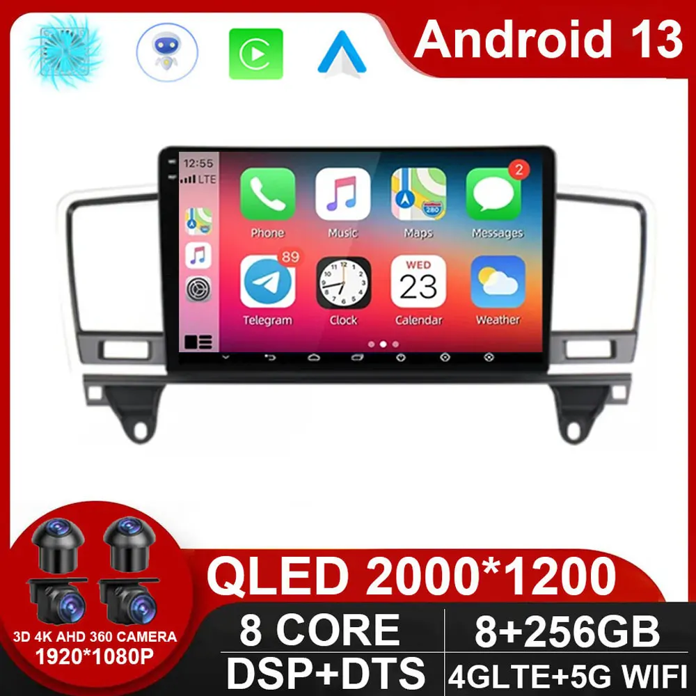 

Wireless CarPlay Android 13 Auto Car Radio For Mercedes - Benz M-Class W166 ML 2011 - 2015 Multimedia Autoradio 2 din 2din DVD