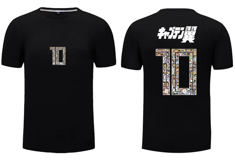 Tsubasa Captain 10 Men\'s T-shirt, Japanese Cartoon Printed Short Sleeved Shirt, Tsubasa Ozora