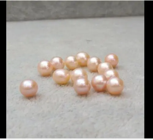 Gorgeous AAAA 7.5- 8mm Authentic Bulk Pink Natural South China Sea Round Pearl Half Diamond