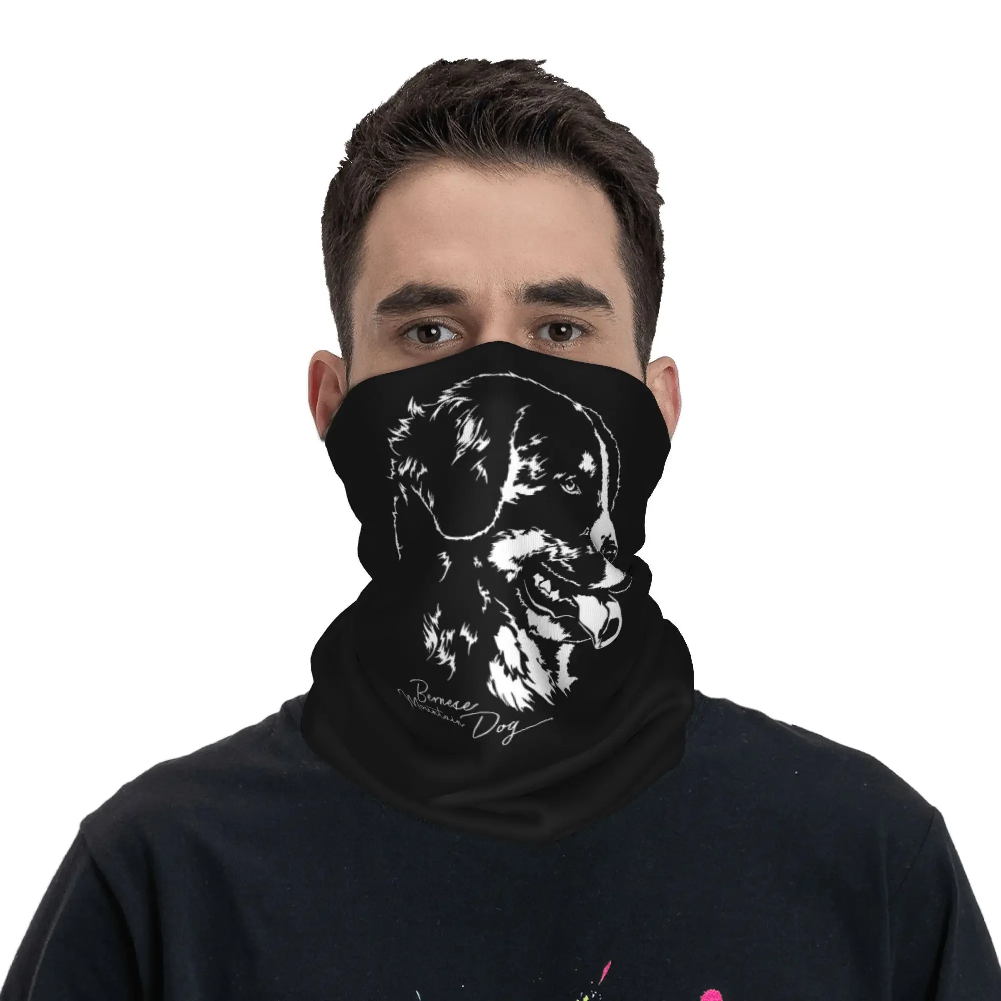 Kopie von Bernese Mountain Dog Bandana Neck Gaiter Printed Mask Scarf Multifunction Headband Running For Men Women Adult Winter - view 2
