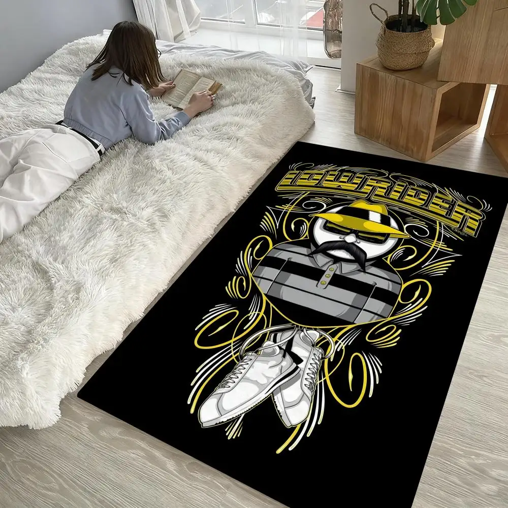 

L-Lowriders Racing fashion Floor Mat Soft Thickened Non-Slip Door Mat for Living Room Home Decor Flannel Rugs