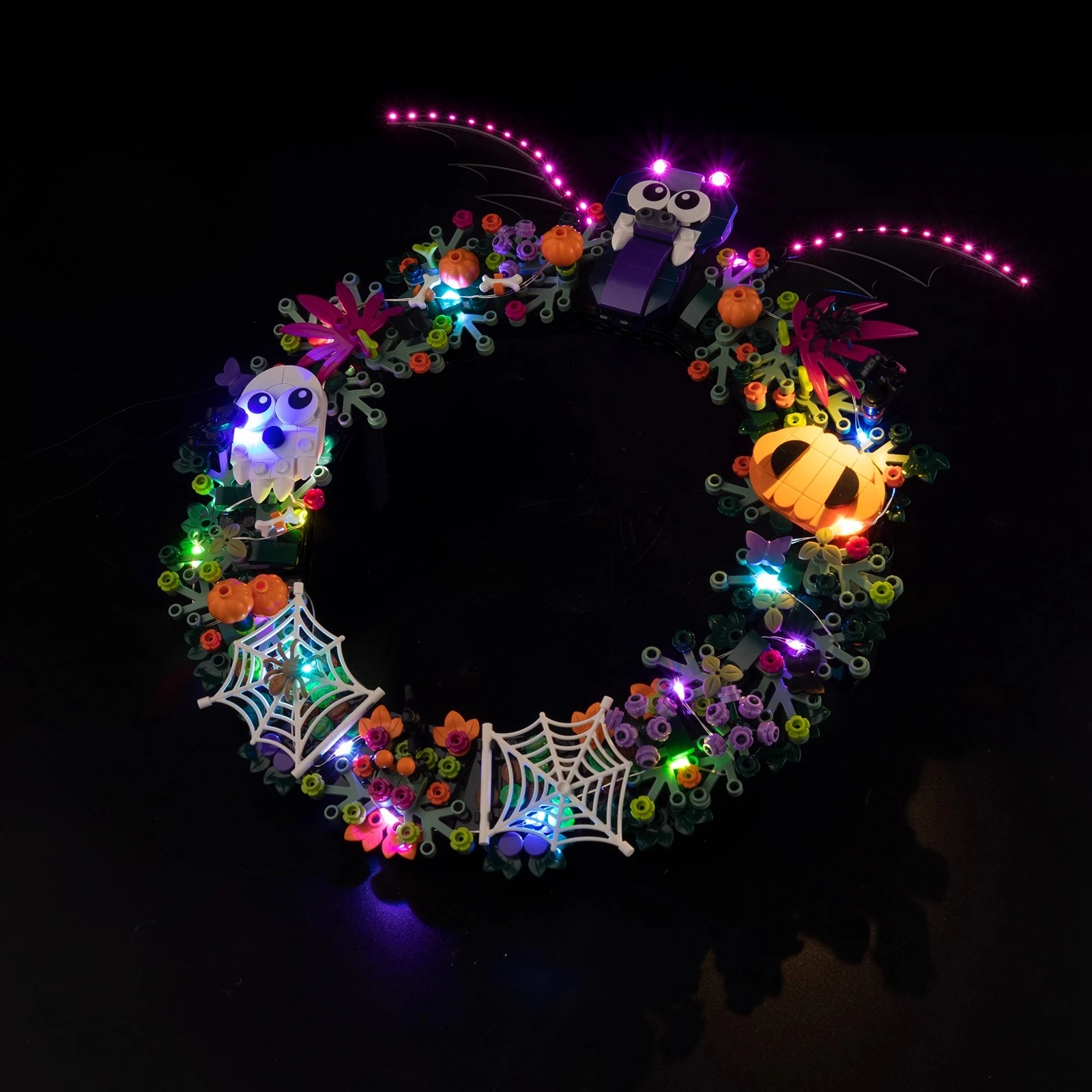 Conjunto de iluminação LED adequado para LEGO Halloween Wreath 40825 Presente de iluminação (não inclui blocos de construção)