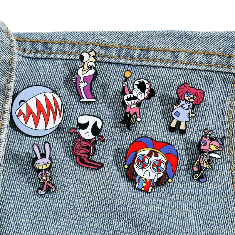 New Circus Digital Badges,Anime Cartoon Character brooch Cute Enamel Pin Backpack Clothing Metal decoración increíble Badge Gift