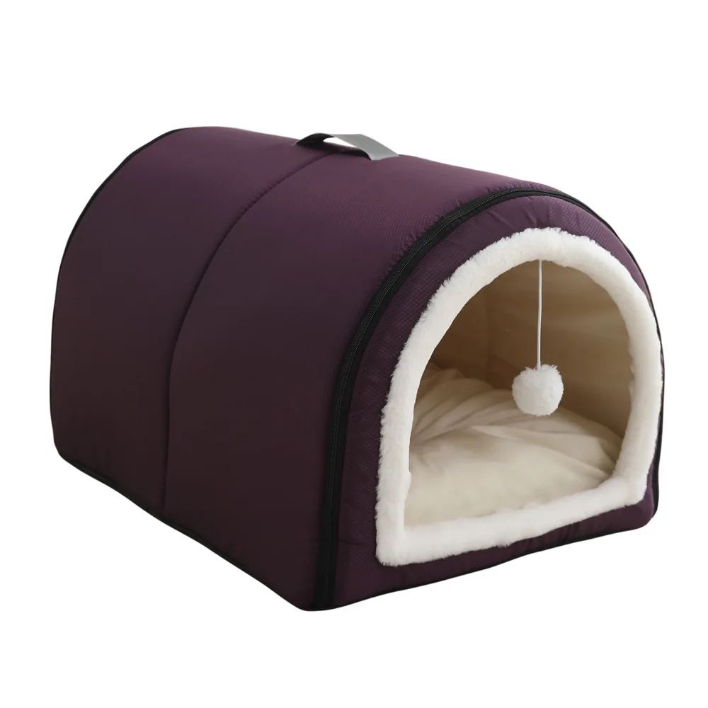 Foldable Pet House Removable Washable Cat House Puppy Cave Sofa Pet Bed House for Extra Small Dogs and Small and Medium Cats