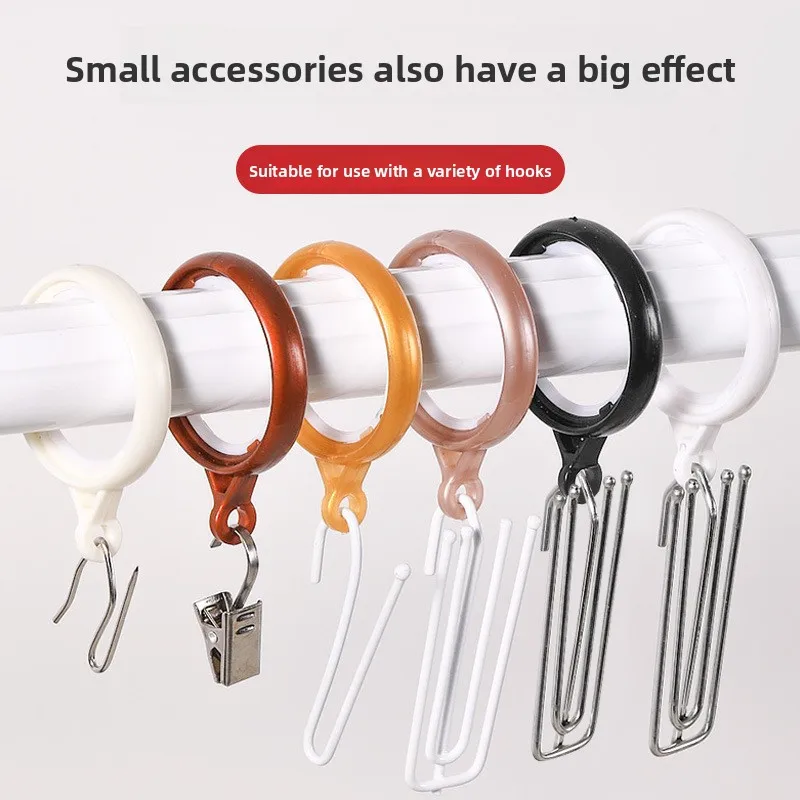 Curtain Rings for Rod 20Pcs Thickened Nano Silent Roman Rod Rings Heavy Duty Curtain Hanging Rings Sliding Drapery Rings