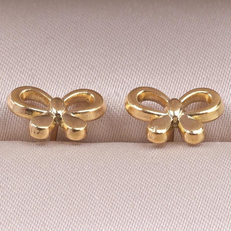 New Stainless Steel High Quality Fashion 18k Gold Plated Earring Butterfly Hollowing Out Five-Pointed Star Ocean Shell Earrings