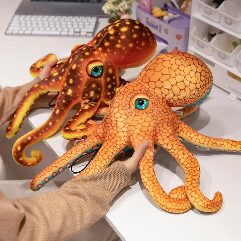 Pulpo realista de peluche de alta calidad, muñeco de calamar simulado, Animal marino, regalo de Navidad para habitación, decoración de coche, 55x17cm