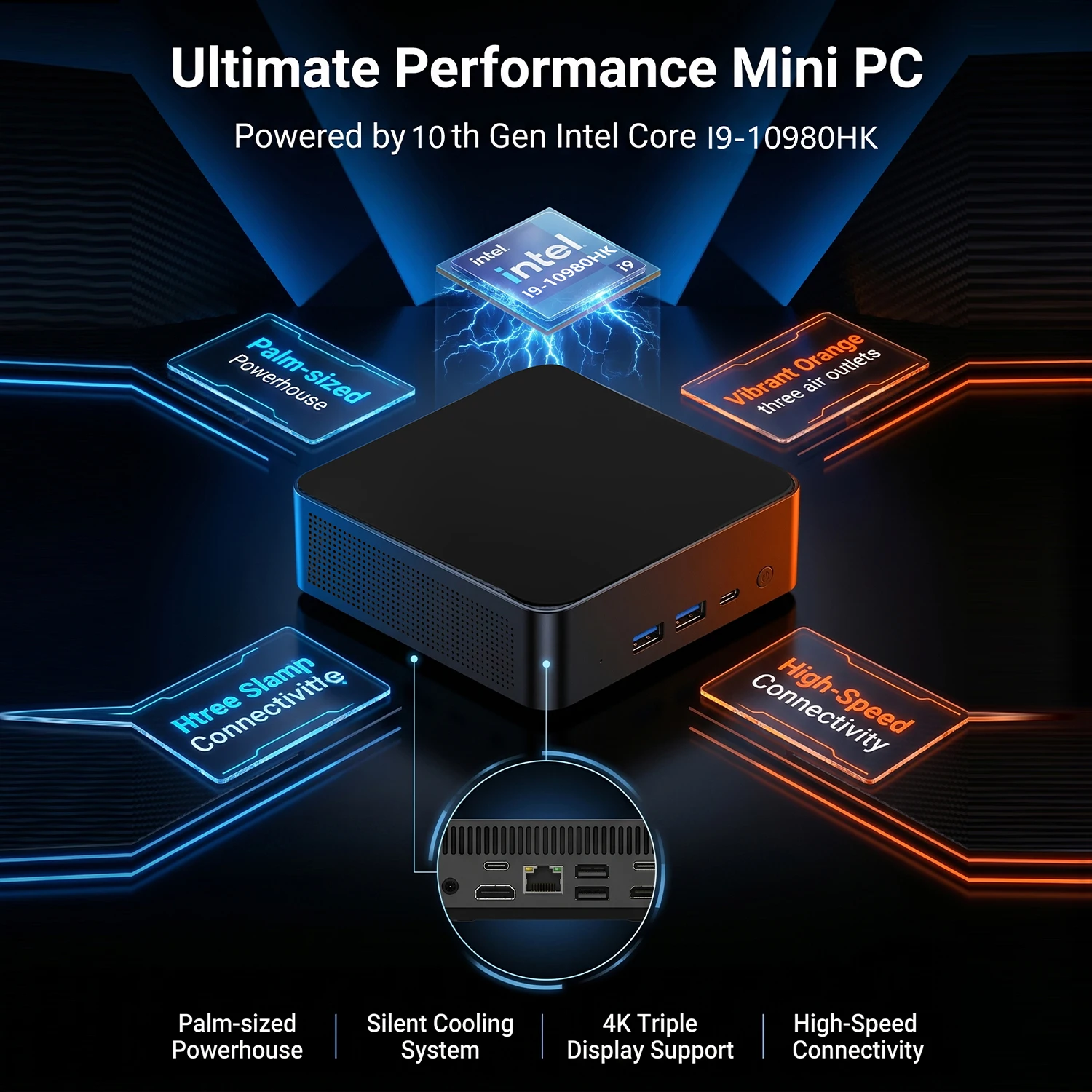 I9-10980HK Mini PC Win 11  Small Pocket Computer 32GB DDR3 2TB SSD Portable PC Gamer UHD Graphics 1000Mbps Mini PC