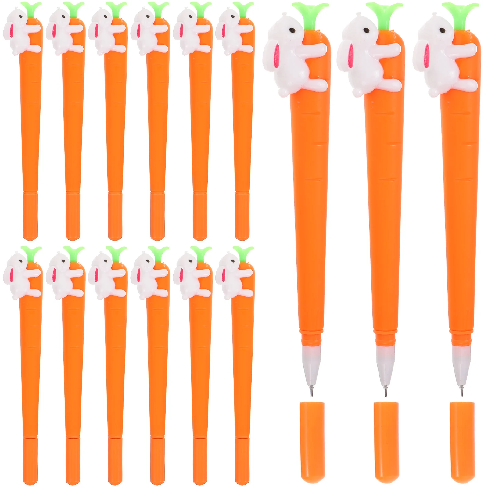 15 Pcs Carrot Pen Pattern 05mm Gel Ink Pens Fountain Scrapbook Office Signature Writing Silica Student